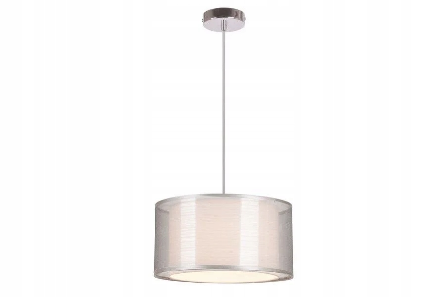 Závěsná lampa chrom satén moderní kulatý stínidlo 30 cm nad stůl Reality