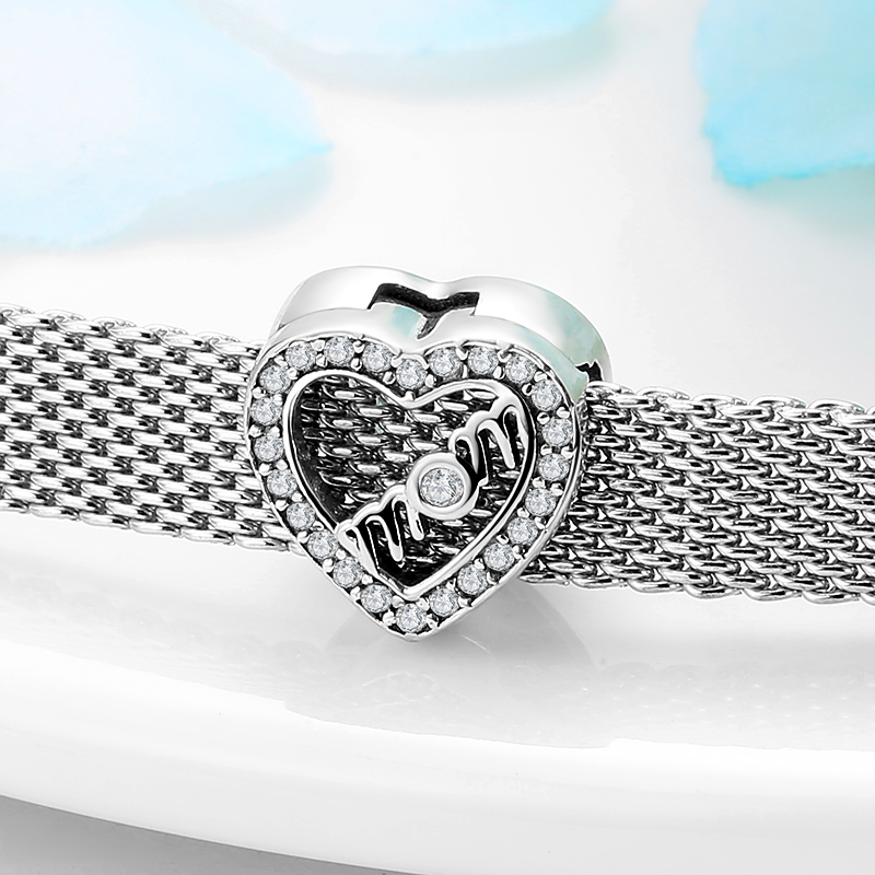 

Charms Serce Mama Reflexions do Pandora srebro 925