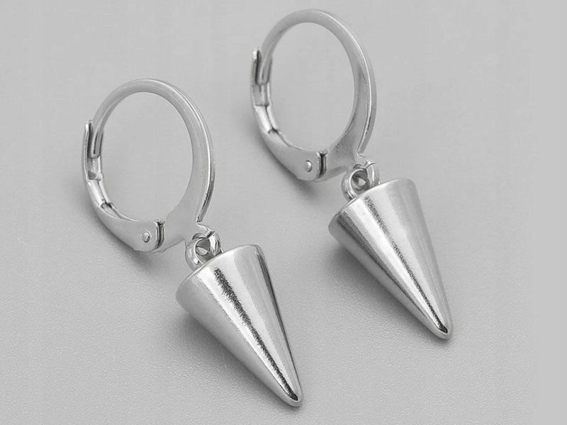 Srebrne Kolczyki wiszące srebrzone angielskie stożki prezent Marka Lovrin