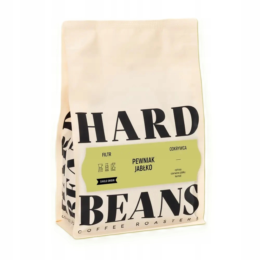 Hard Beans Pewniak Jabłko Natural Filter Coffee Kawa Ziarnista 1 Kg