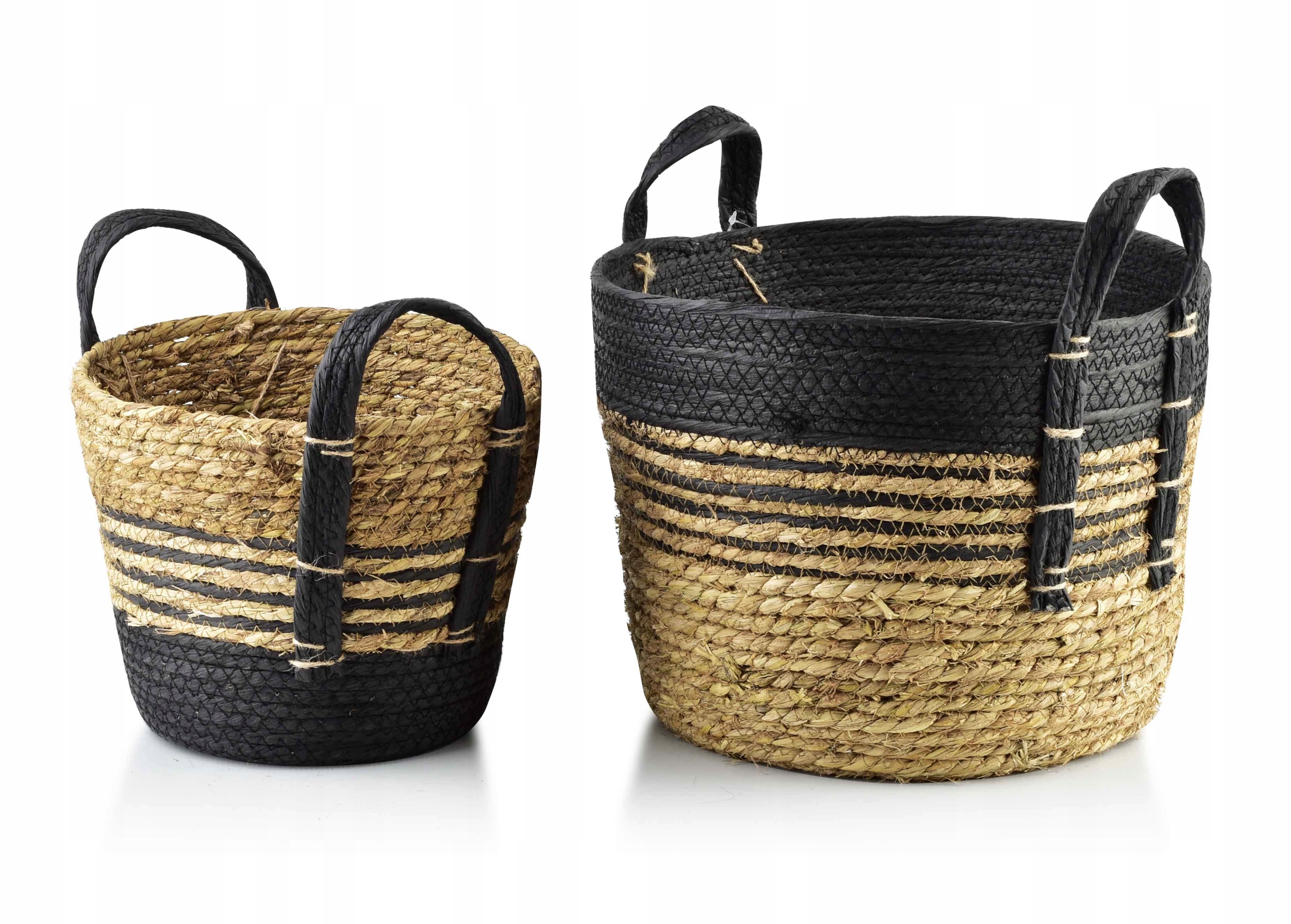 2x KOSZ Z TRAWY MORSKIEJ DUŻY MAŁY PRANIE ZABAWKI