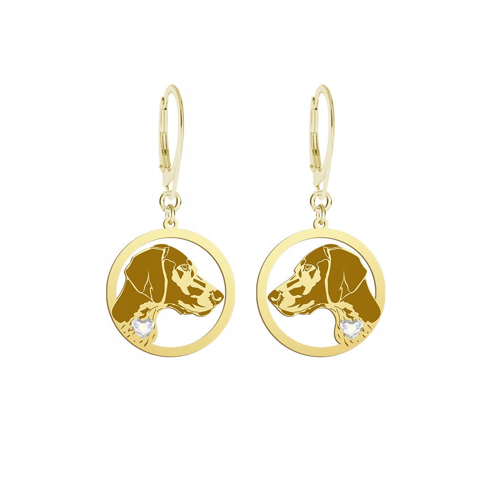 Náušnice Zlaté s německým výhozem Krátkosrstý 925 Dárek Gravírování Bonus