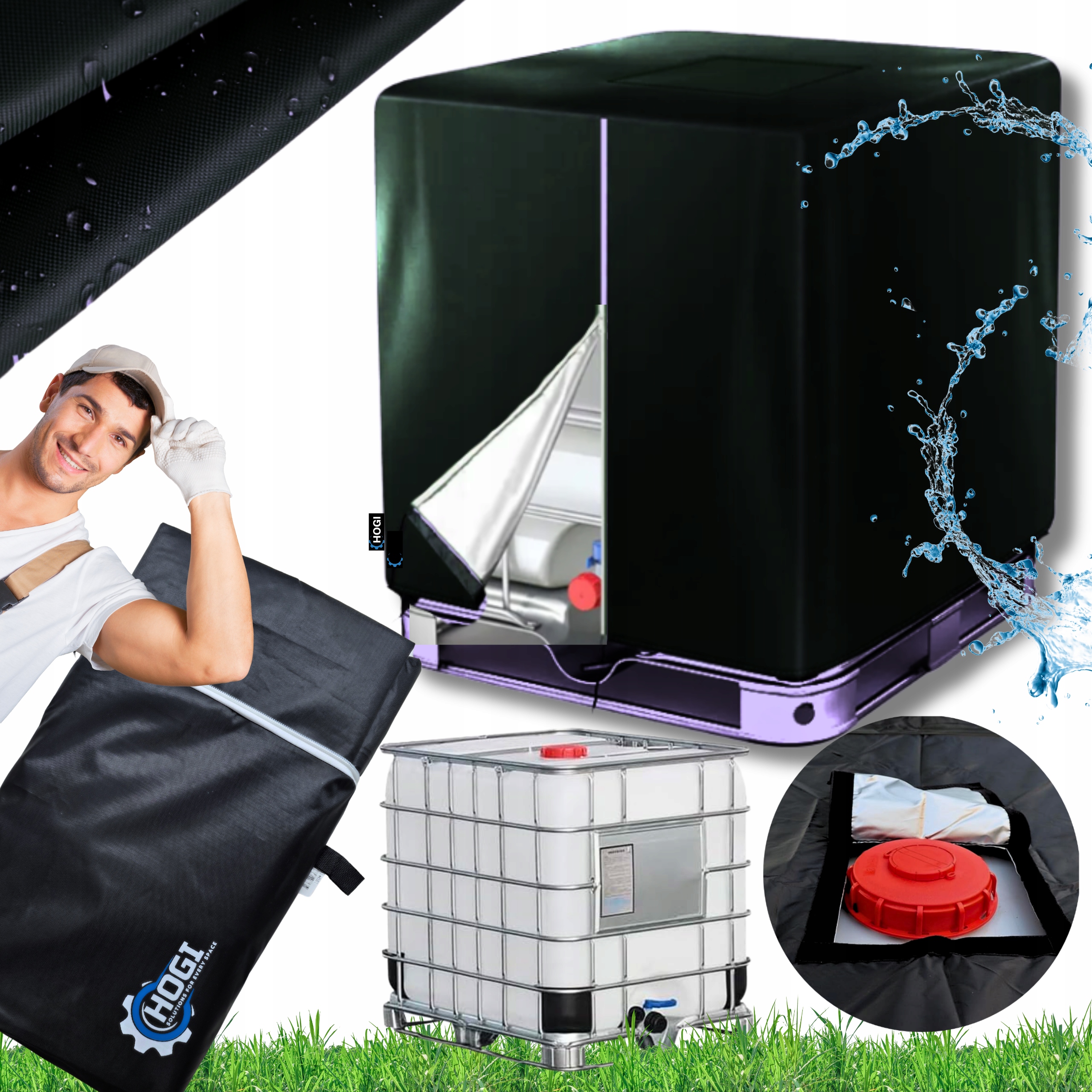 Pokrowiec Plandeka na Zbiornik Mauzer Beczke 1000L Oxford 420d Solidny Uv