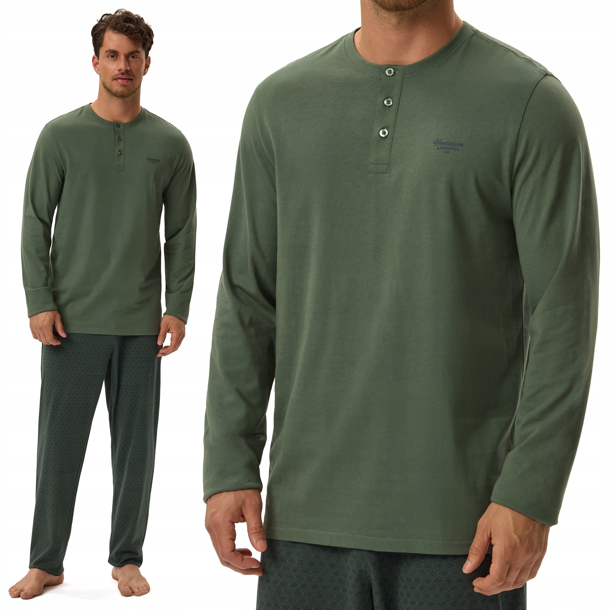 Henderson Hale pánské pyžamo s dlouhým rukávem 100% Bavlna XL