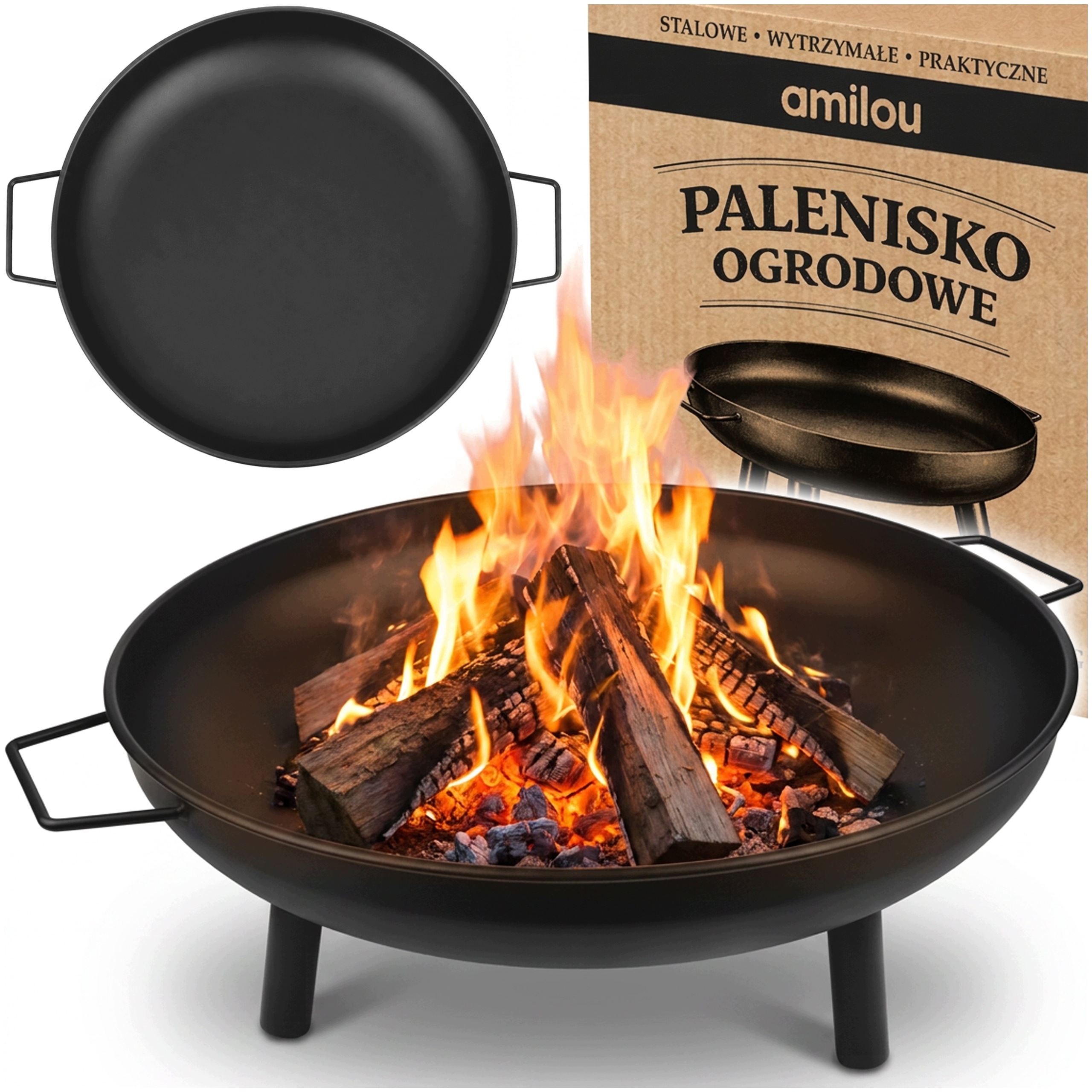 Zahradní Ohniště 58 CM, Velká Ocelová Mísa Pro Ohniště, Gril, Kotlík
