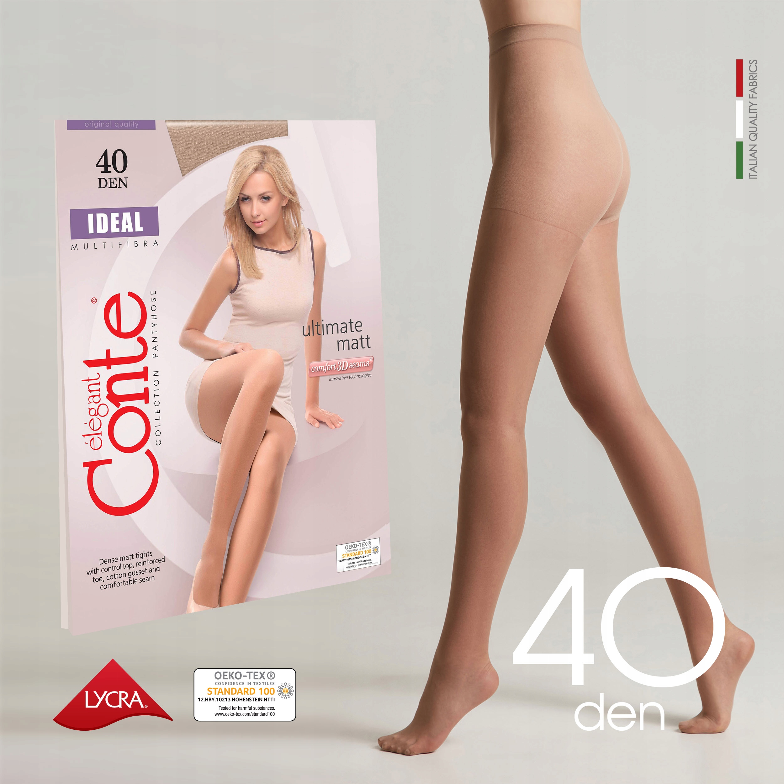 Rajstopy KRYJĄCE NIEDOSKONAŁOŚCI skóry matowe damskie Conte IDEAL 40 den Kod producenta 1001142940040356