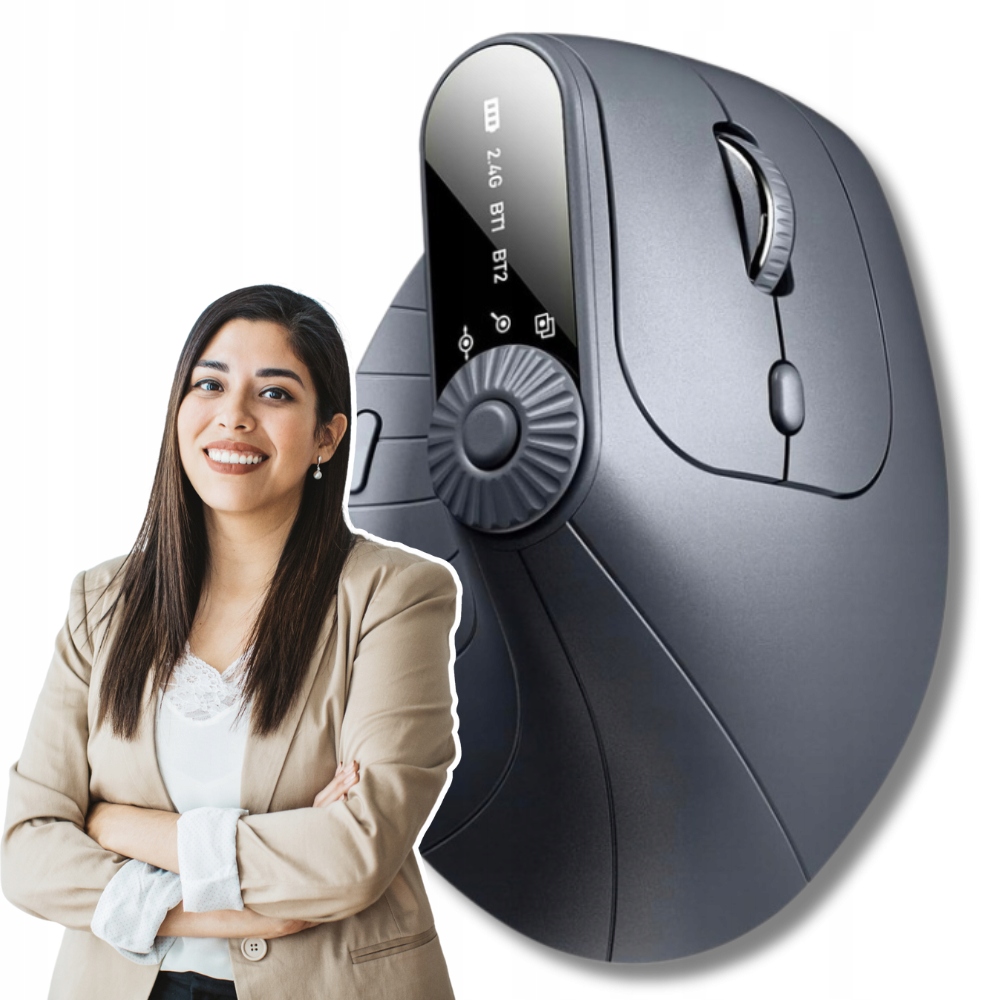 Bezdrátová počítačová Myš myš ergonomická Vertikální