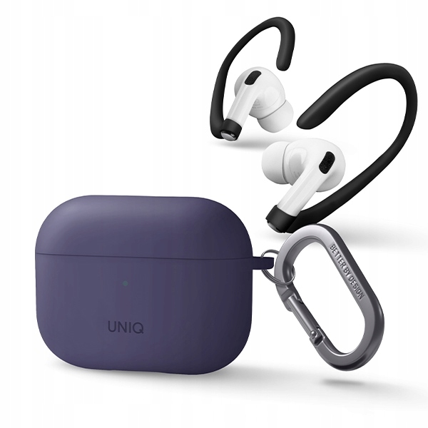Uniq etui Nexo AirPods Pro 2 gen EarHooks Silicone (2022/2023) purpurowy/