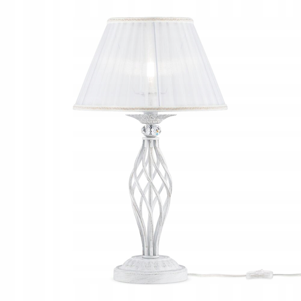 Klasická stolová lampa Grace Maytoni s kryštálikmi a abažúrom