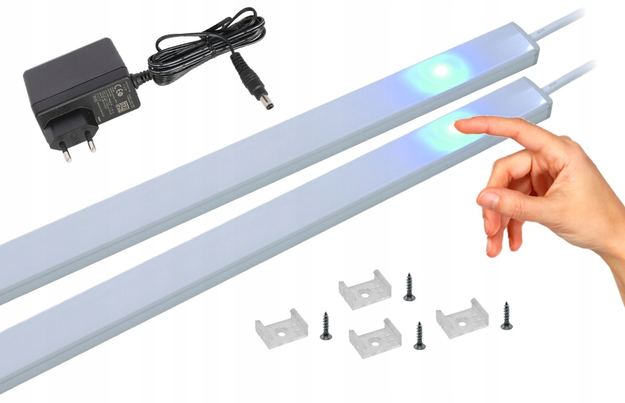 Nábytková lišta jednoduchá Led skříň 2x160 cm Regulace Bílá studená 6500K