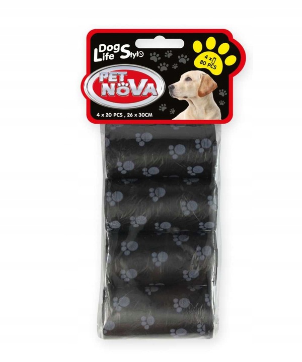 

Pet Nova woreczki na psie Odchody czarne 4x20 szt.