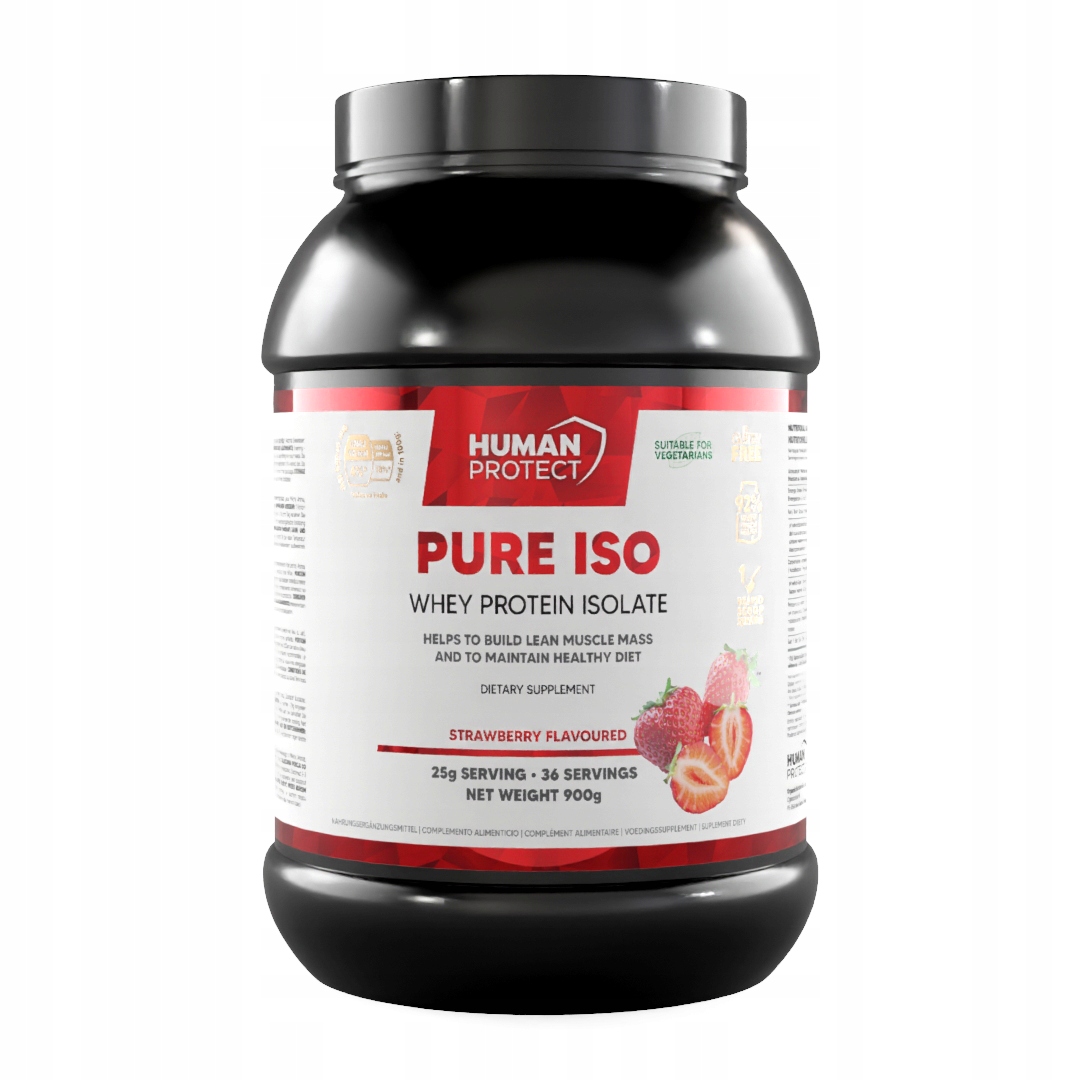Human Protect Pure Whey Isolate 900g Bílkovina Izolát Wpi Jahoda
