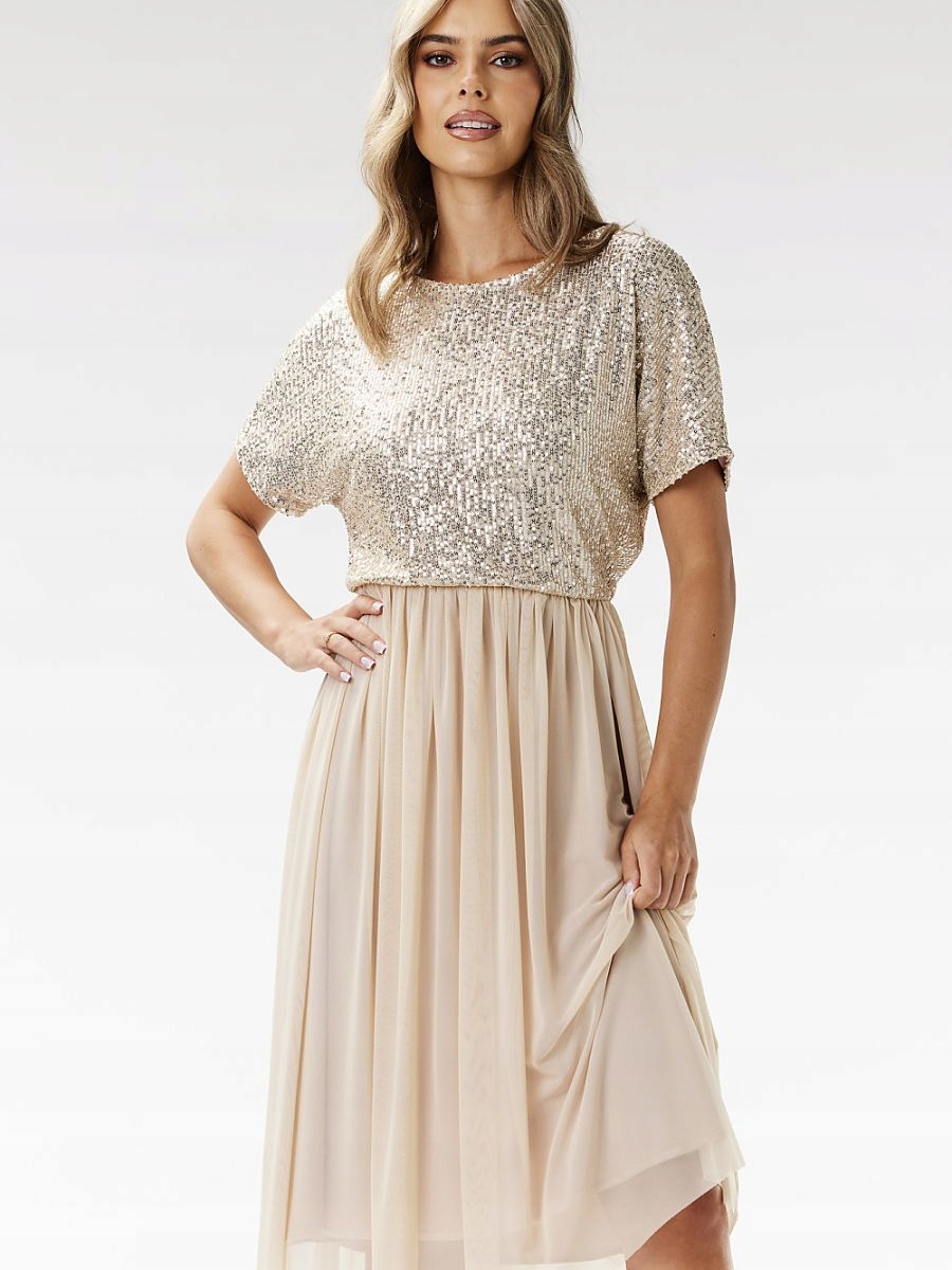 Šaty Model A689 Beige awama (L)