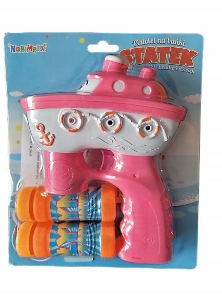 BAŃKI MYDLANE STATEK RÓŻOWY PISTOLET + PŁYNY