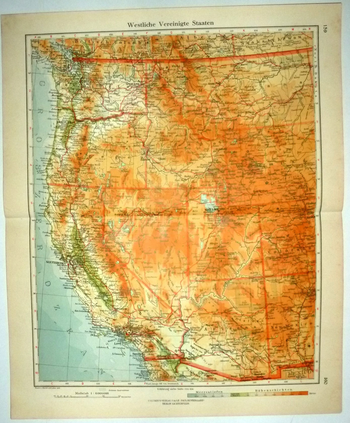 USA CZĘŚĆ ZACHODNIA 1934 Minerva Atlas