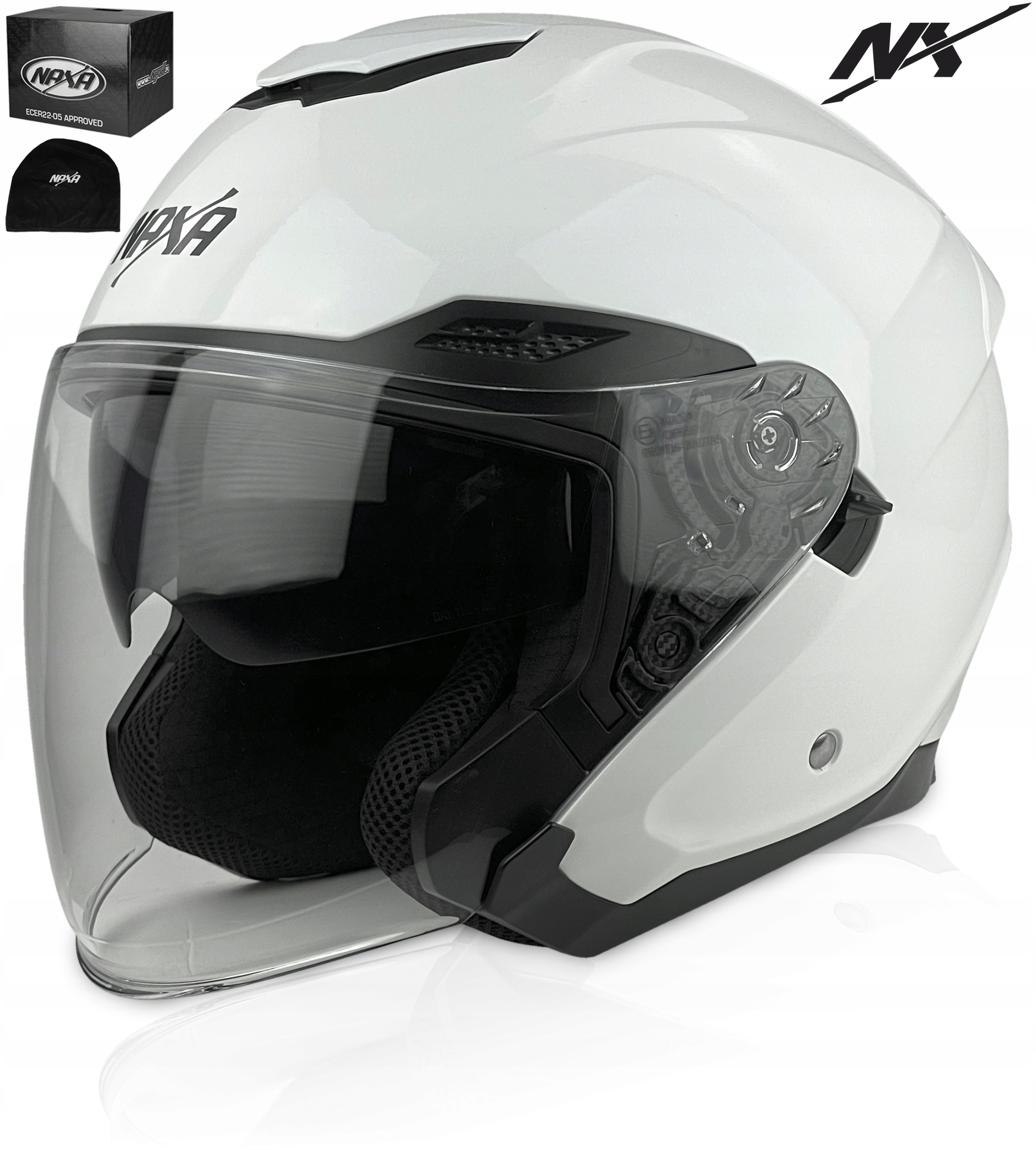 Motocyklová Přilba Otevřený Skútr Cruiser Chopper Naxa S30 r.M Blenda