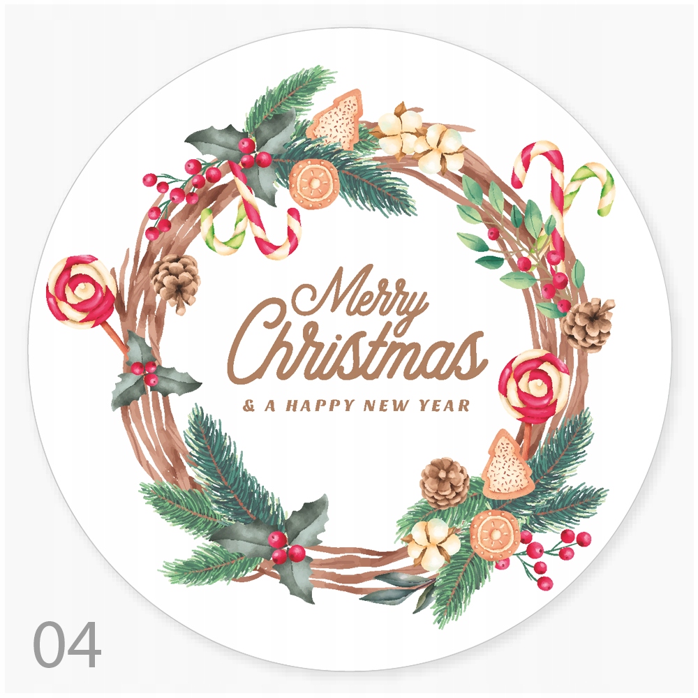 

Naklejki świąteczne Duże Merry Christmas 48szt