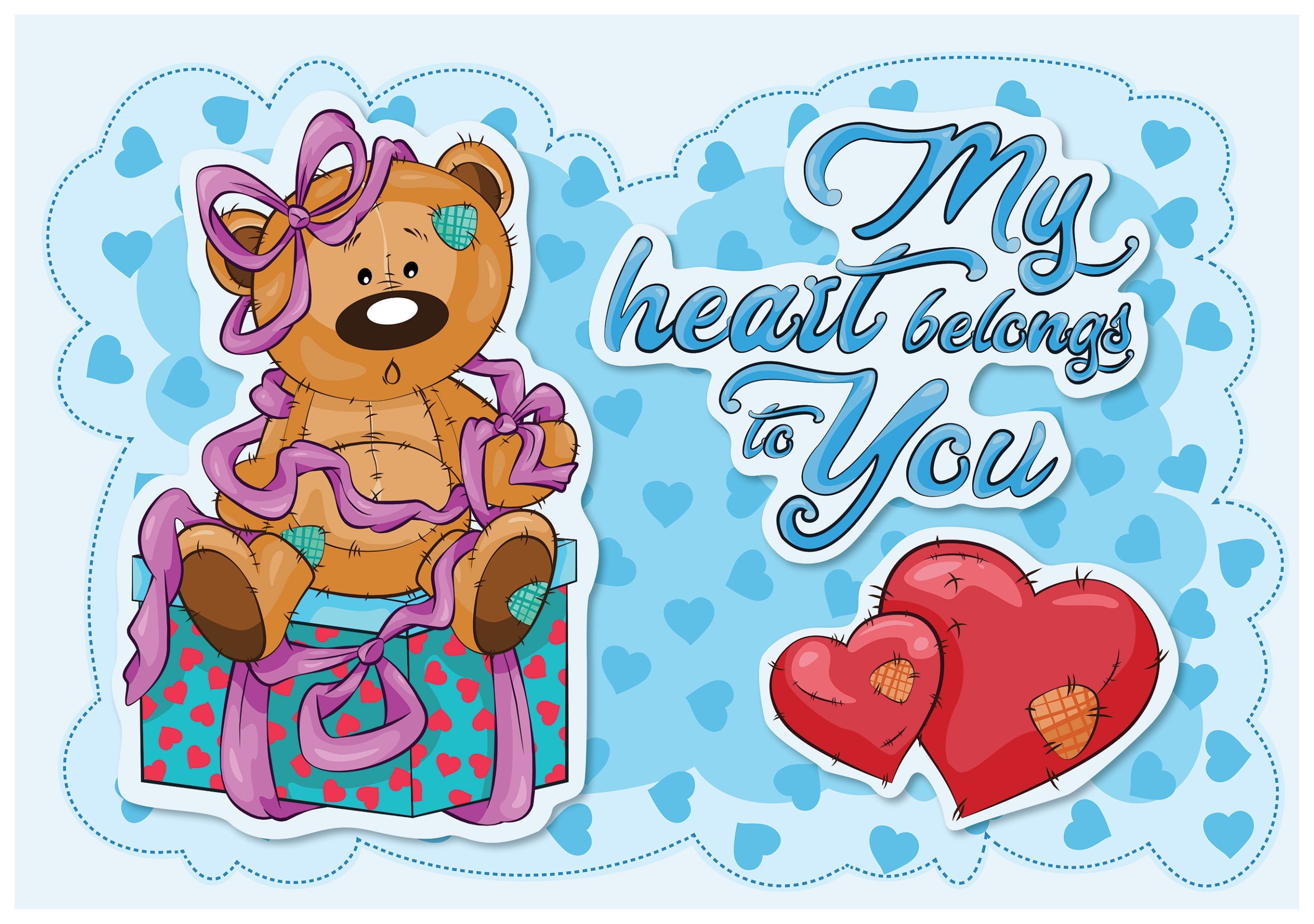 Fototapeta Medvídci se srdíčky do dětského pokoje 300x210 jemné barvy lepidlo