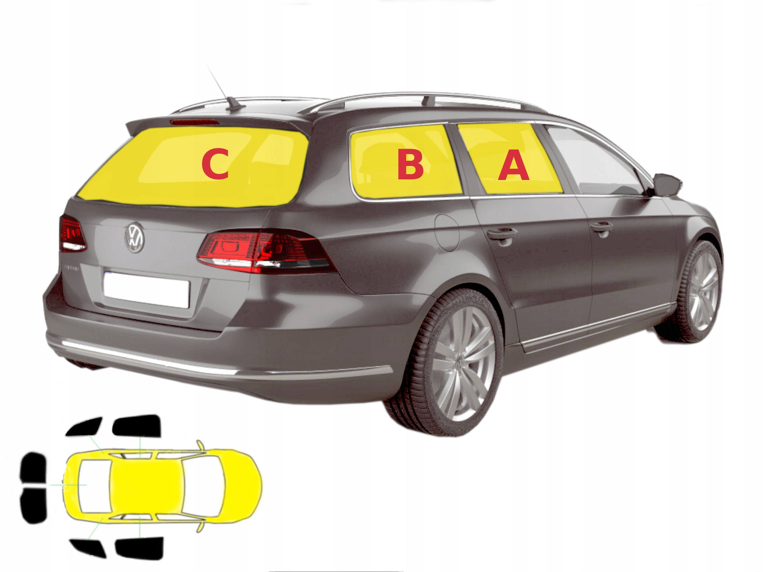 Špeciálne závesy Vw Passat B7 kombi Variant 6ks, slnečné rolety