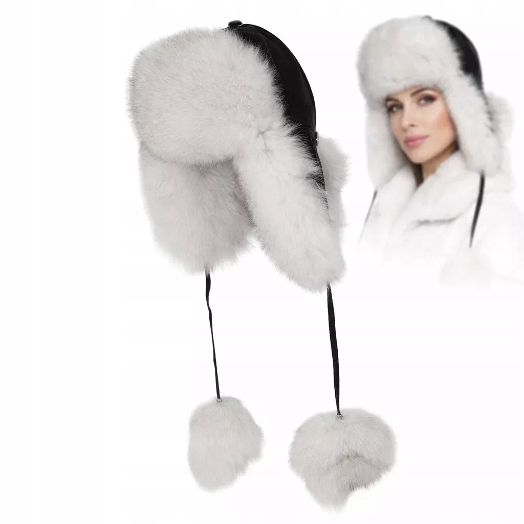 Luxusní dámská kožená pilotka s kožešinou, černá W526D Polar Fashion