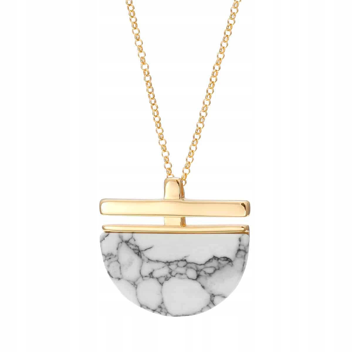 Zlatý náhrdelník s mramorovým přívěskem s howlitem Ditta Zimmermann Stříbro