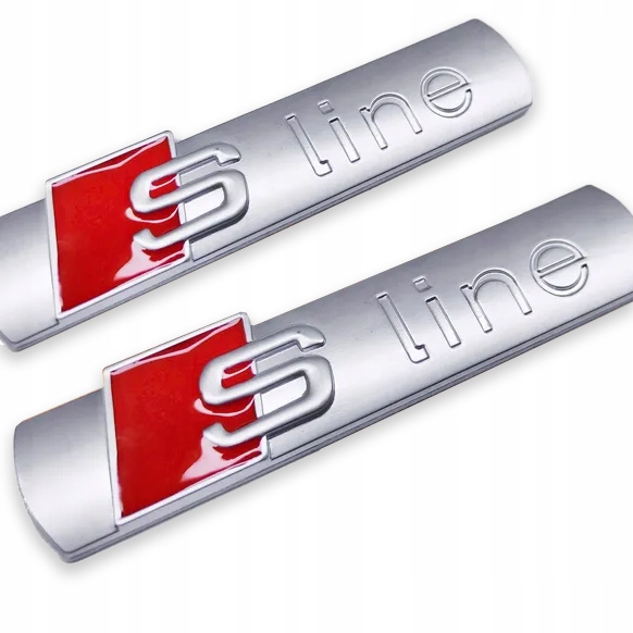 2X Emblemat Logo Znaczek Sline S-line Do Audi Srebrny Połysk Na Błotnik