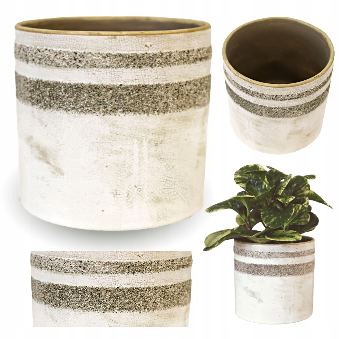 

Osłonka ceramiczna doniczka beżowa duża 14.5x16cm