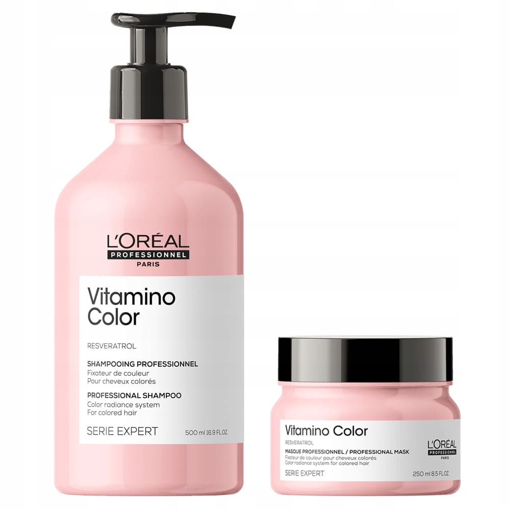 Loreal Vitamino šampon 500 ml maska 250 ml pro barvené vlasy