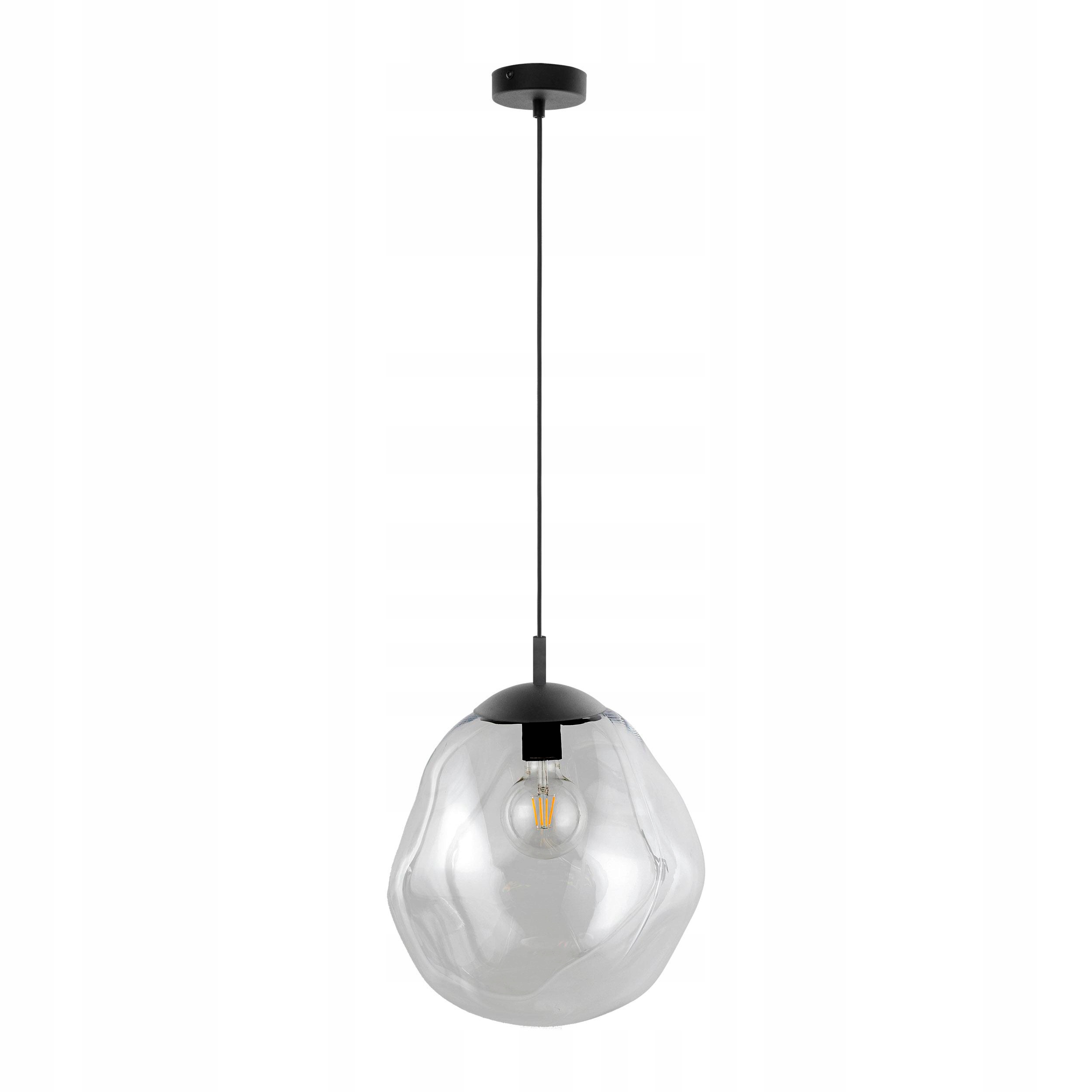 Závesná lampa Sol čierna Transparentná sklenená 1xE27 35 cm stropná