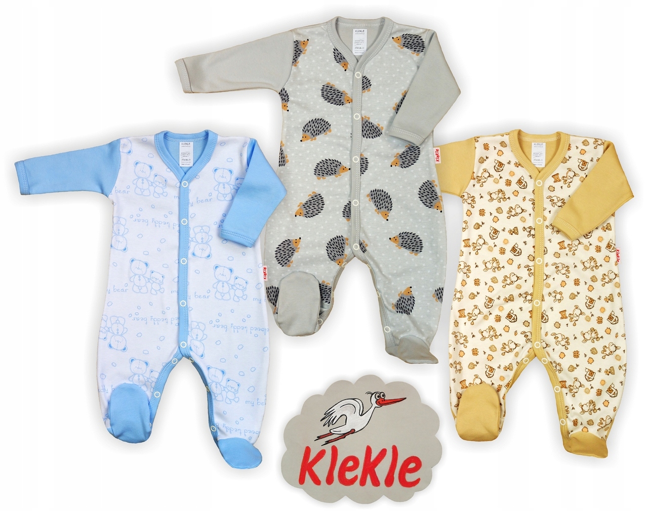 PAJAC rozpinany 3PAK Bawełna 100% r 56 KLEKLE Płeć chłopcy dziewczynki