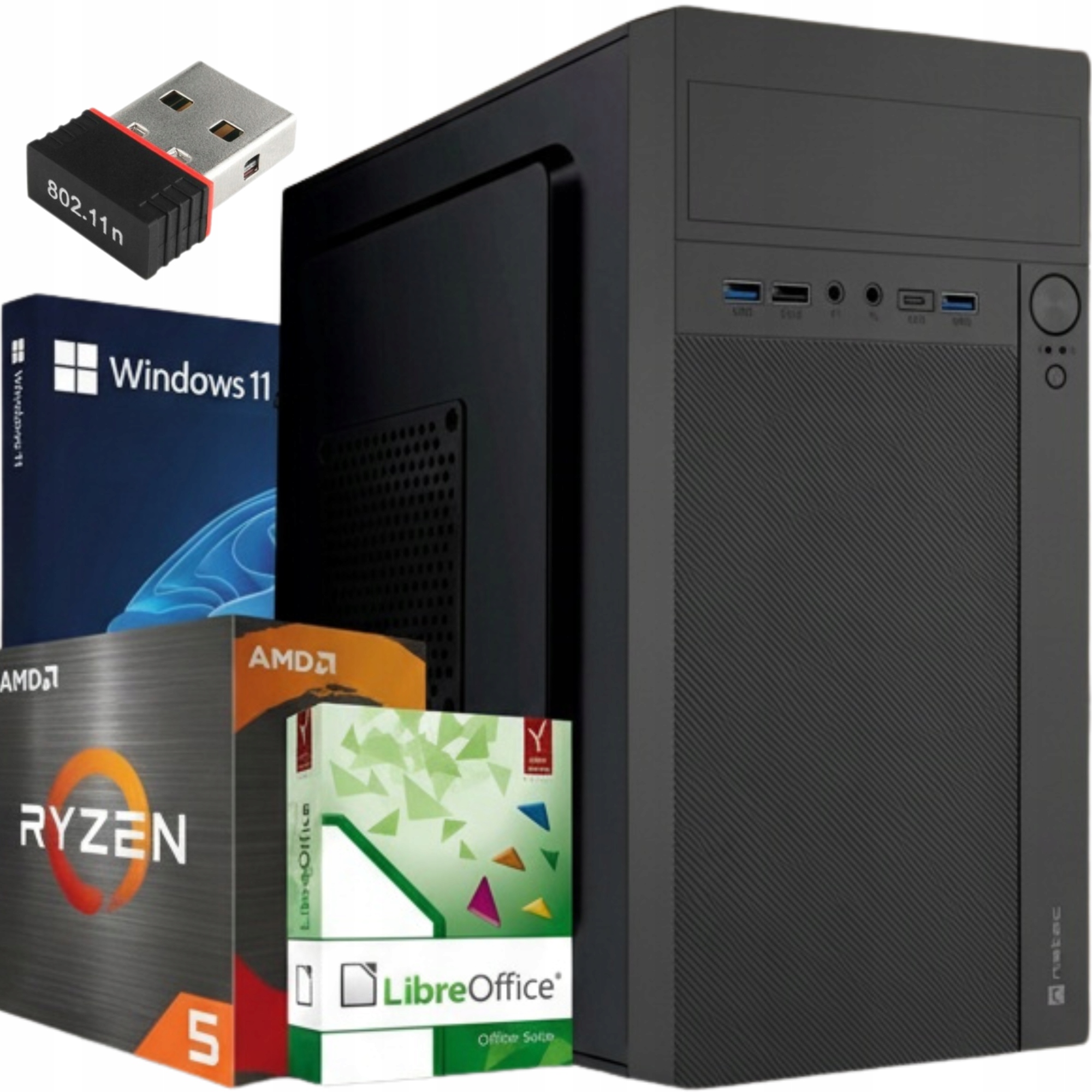 Stolný počítač Amd Ryzen 5 Radeon Vega 16GB Ram 512GB Ssd Windows 11
