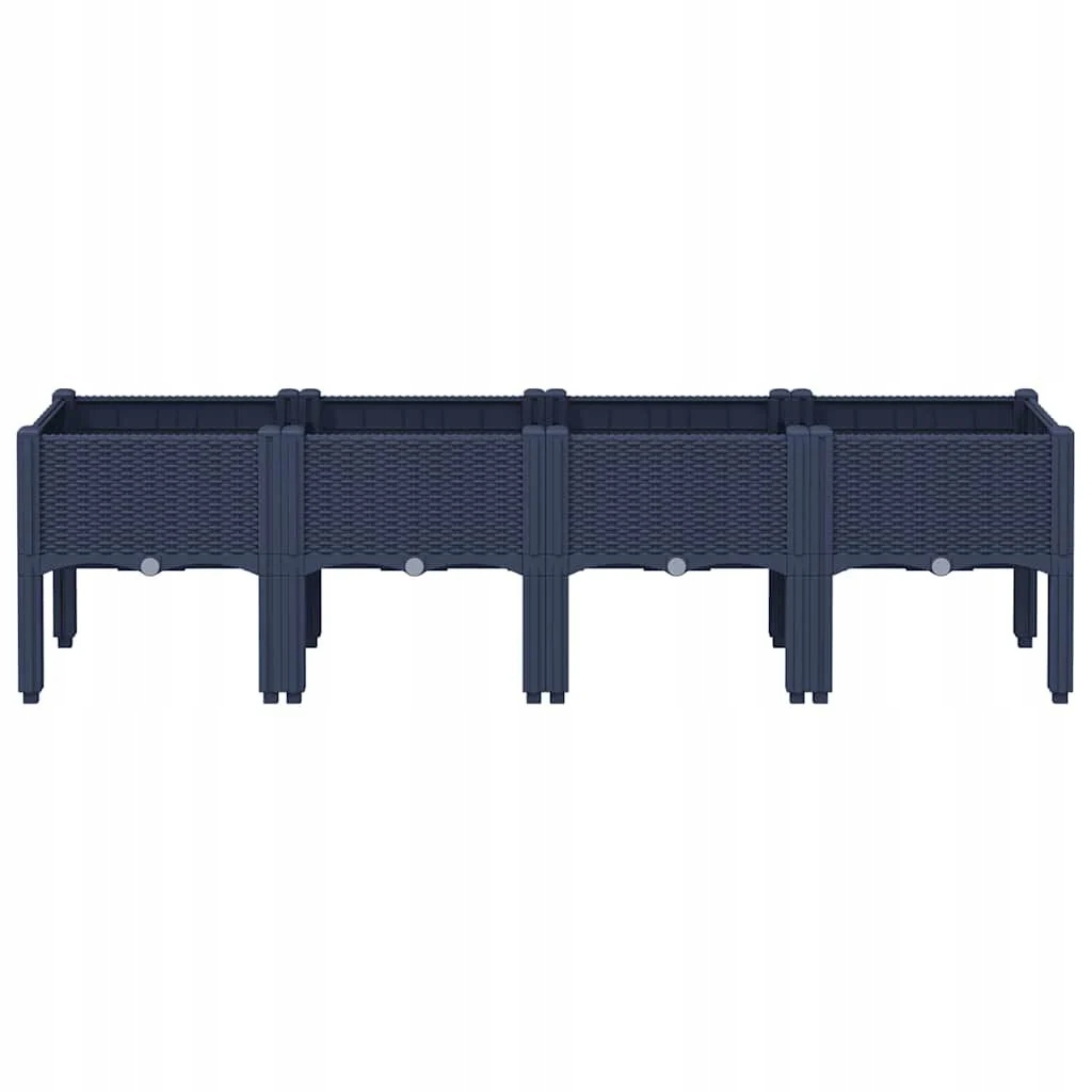 Záhradný kvetináč s nožičkami, modrošedý, 160 x 40 x 42 cm, Pp