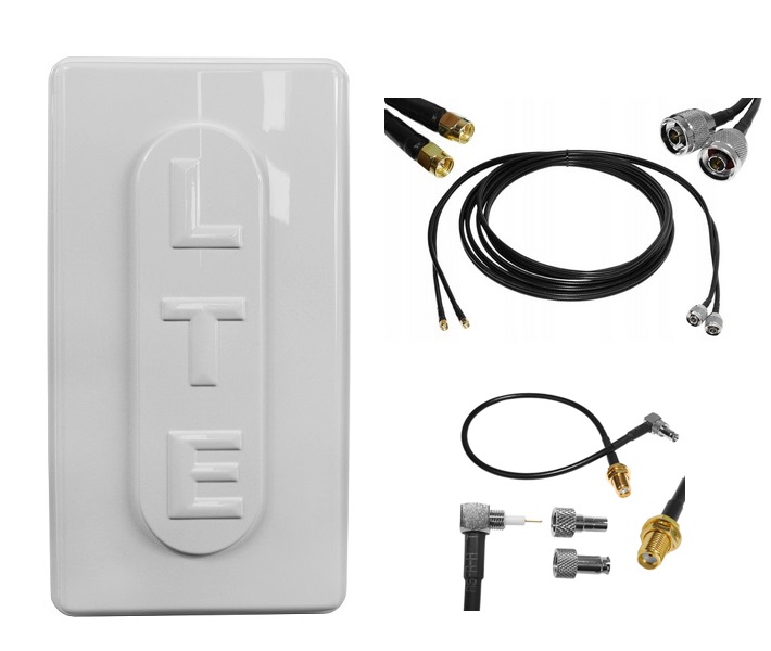 Anténa Dual Lte 800-900 mhz 28 dBi E3372 E5170 kábel 5 m Sma CRC9 TS9 Twix