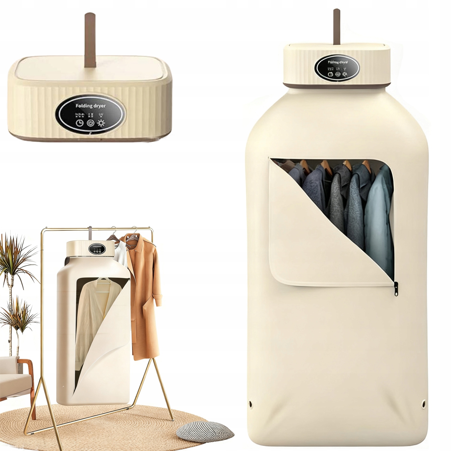 Levně 600W Sušák Elektrický Přenosný Závěsný Sušič Prádla Uv