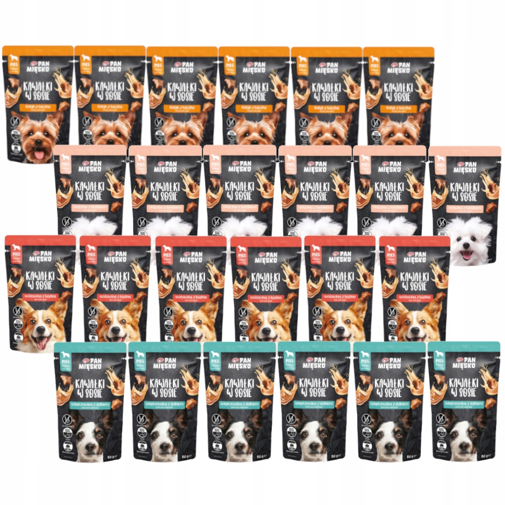 Pan Mięsko vlhké krmivo pro psy MIX Chutí 24x150g