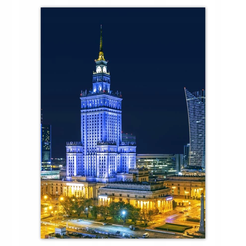 

Plakat 50x70 Warszawa nocą Pałac