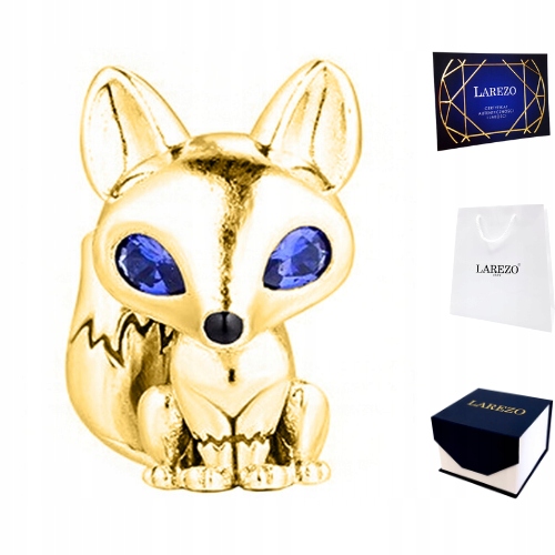 

Charms złoty Lis Lisek Fox srebro 925