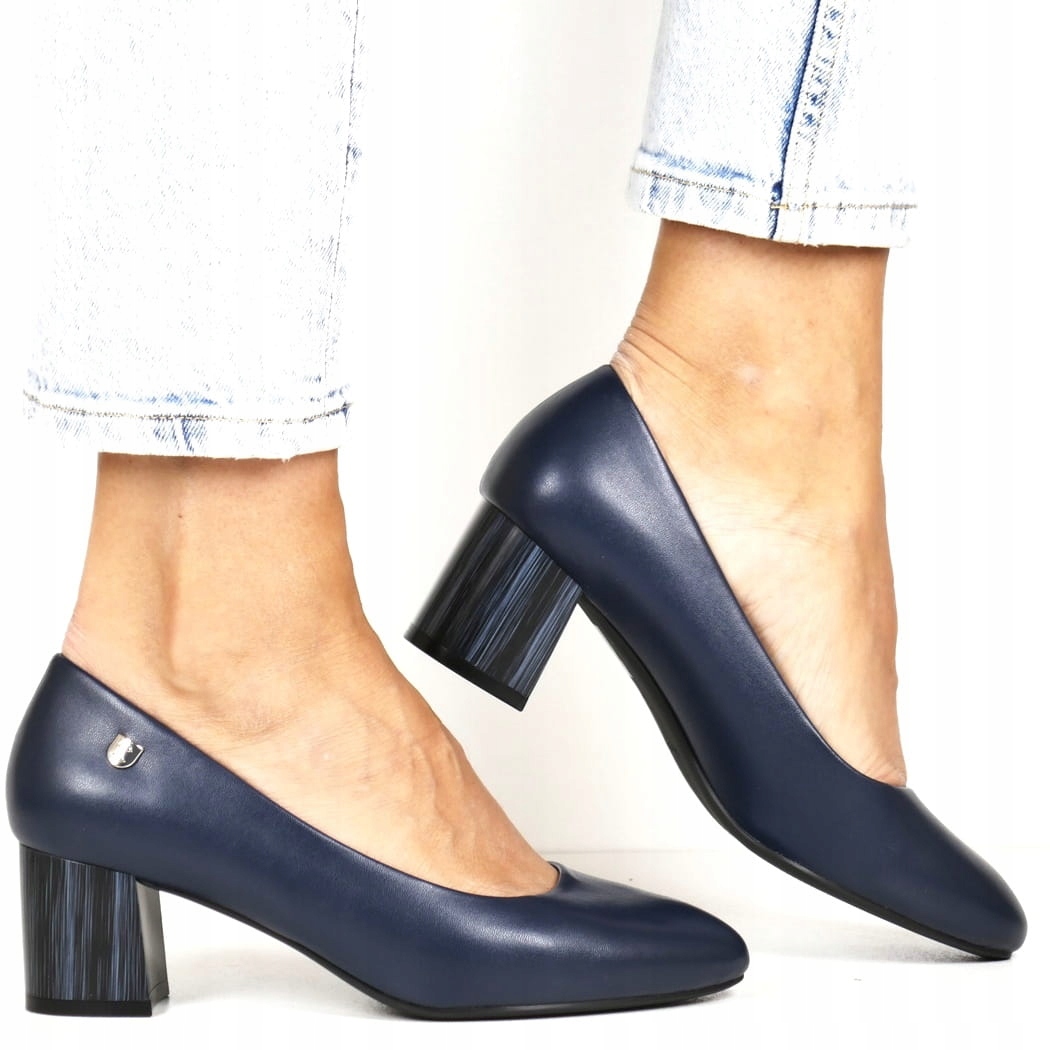 iButy Lodičky Na Ozdobném Podpatku Elegantní Pohodlné Tmavě Modré New