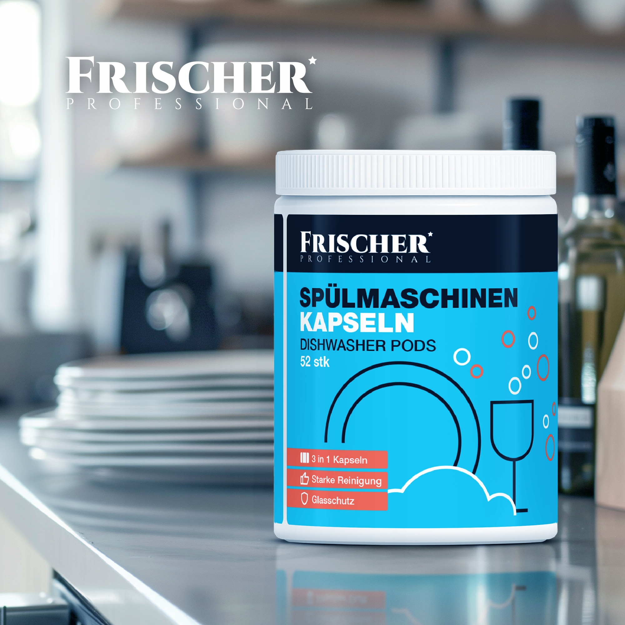 KAPSUŁKI DO ZMYWARKI NACZYŃ 3w1 FRISCHER PROFESSIONAL 52SZT CYTRYNOWE Nazwa handlowa inna