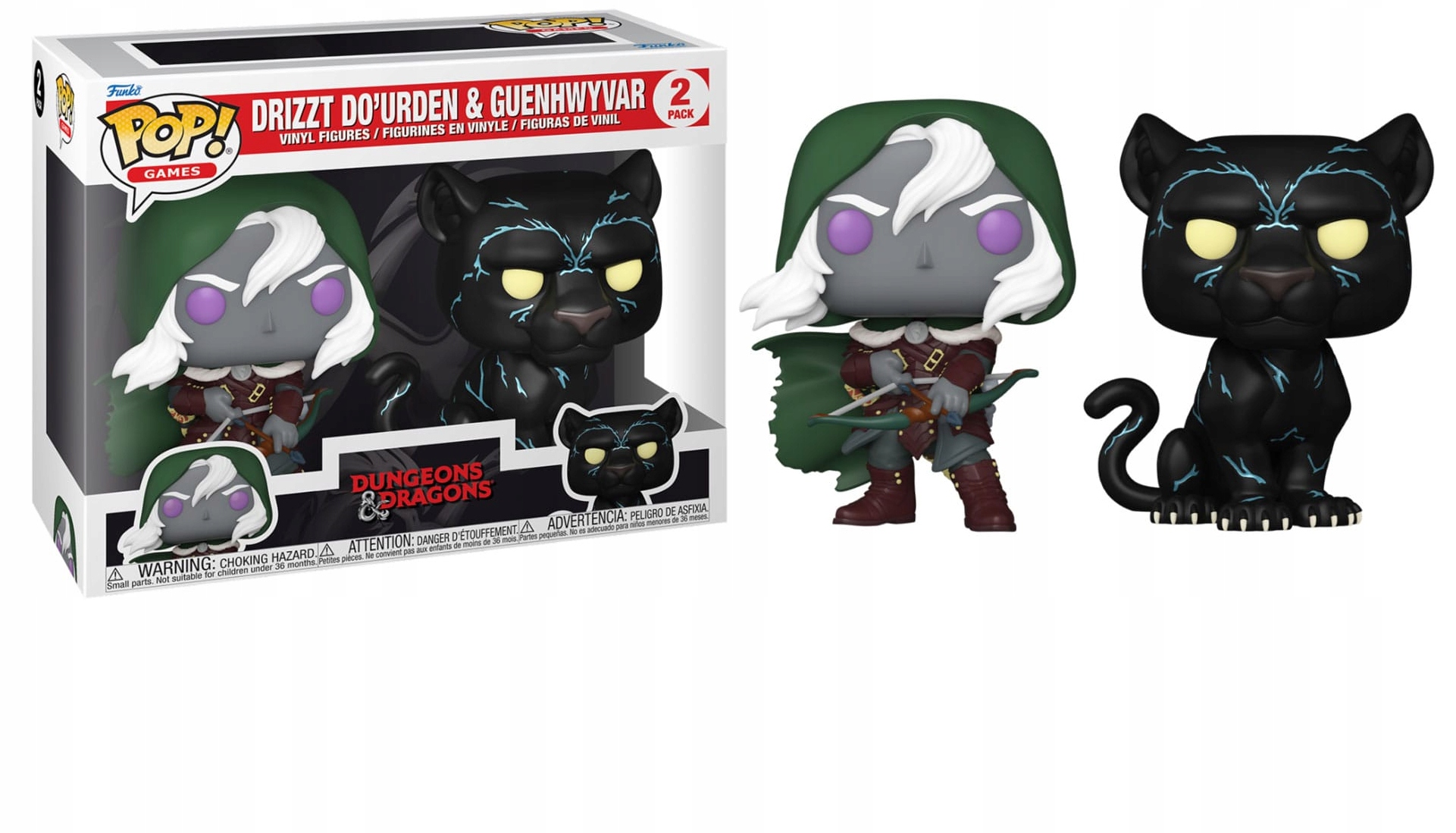 Drizzt Do' Urden a Guenhwyvar z Dungeons & Dragons, sada 2 figurek Funko Pop!