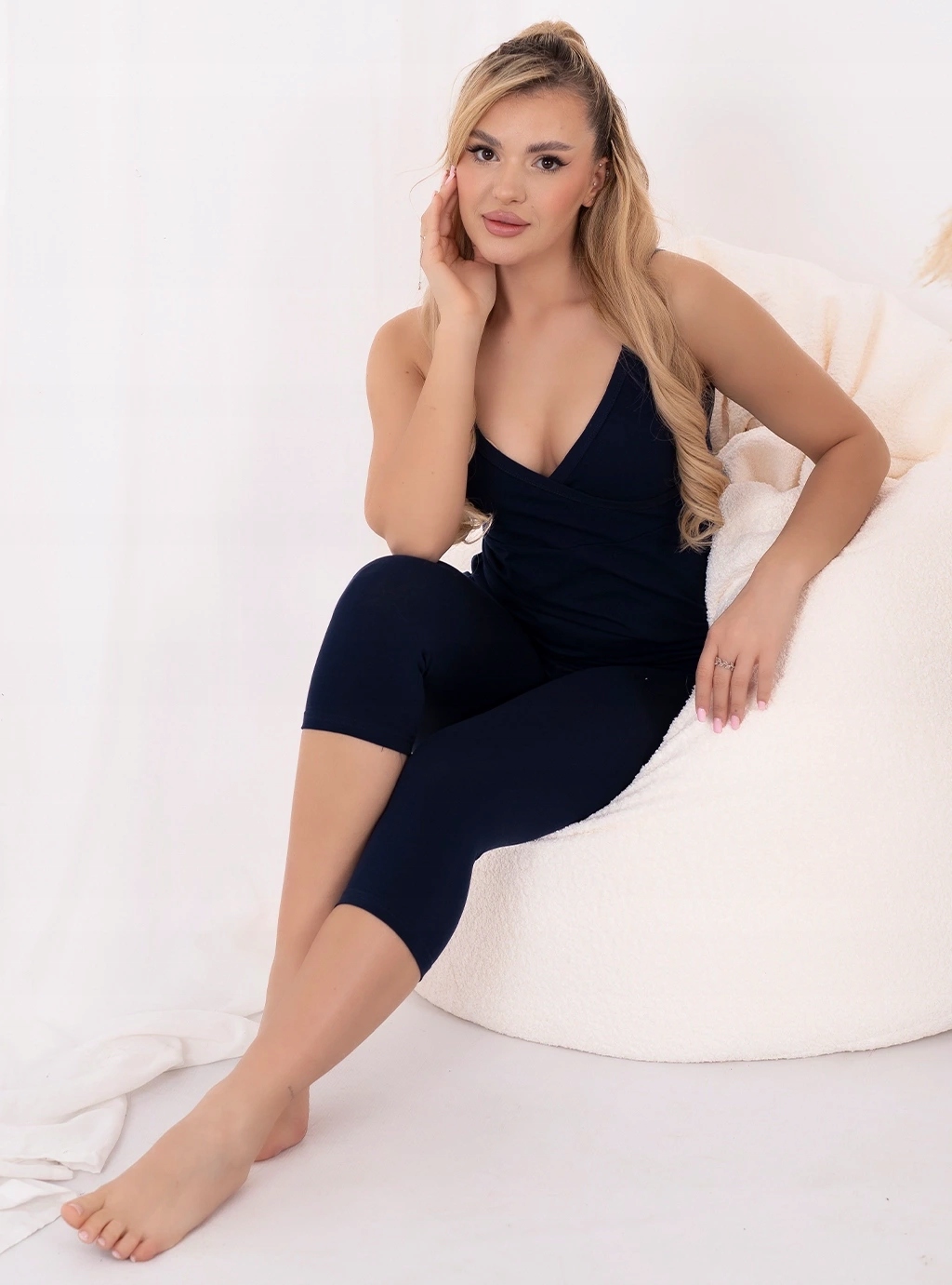 FORMOMMY LEGGINSY CIĄŻOWE GETRY SPODNIE RYBACZKI Z NISKIM STANEM XL Rozmiar XL