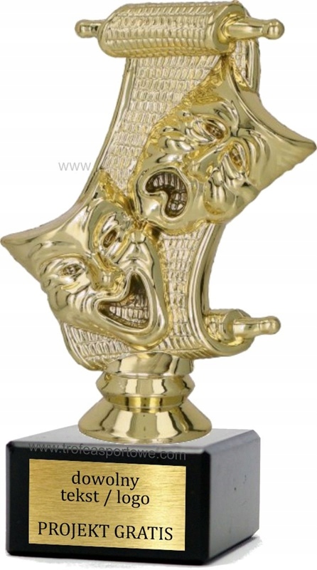 

statuetka sztuka teatr maska 14cm +grawer