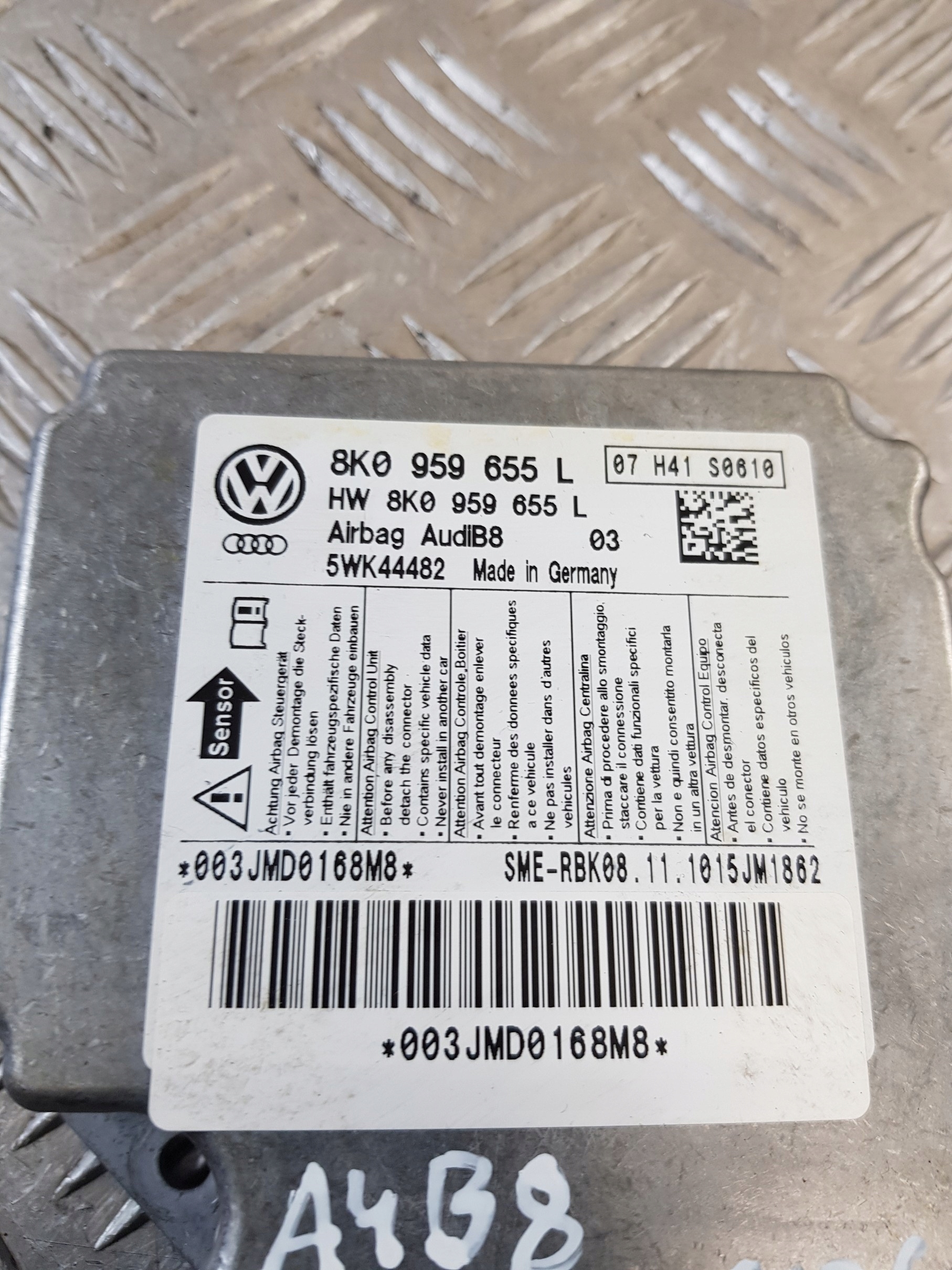 modulo SENSOR airbag airbag 8K0959655L AUDI A4 B8 10R