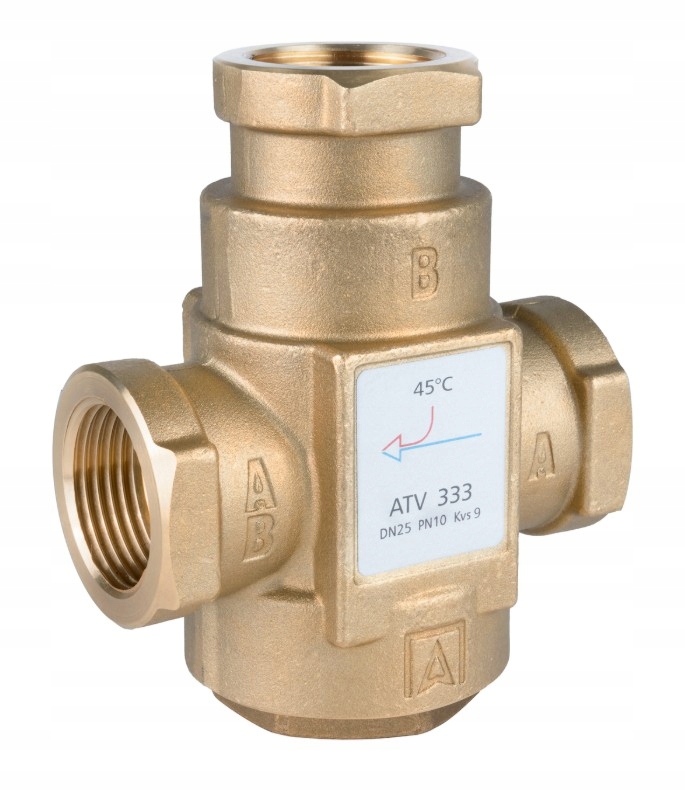 Teplotný ventil ochrany návratu kotla Atv 333 DN25 Ø 1" Cal 9 m³/h 45°C