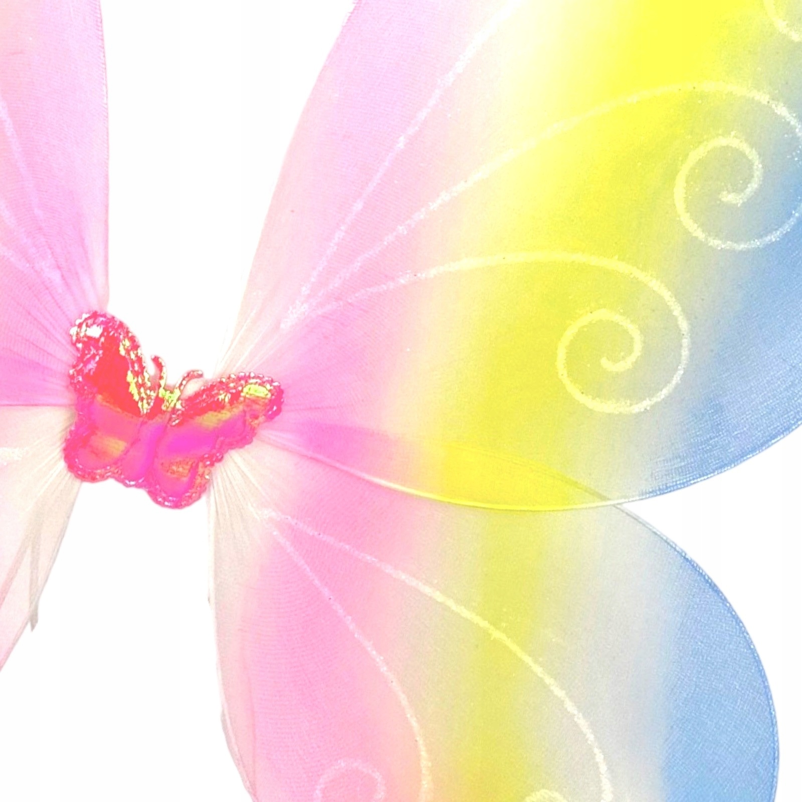 Skrzydełka MOTYL WRÓŻKA Tęczowe zdobione Brokat Strój Skrzydła Kolor wielokolorowy