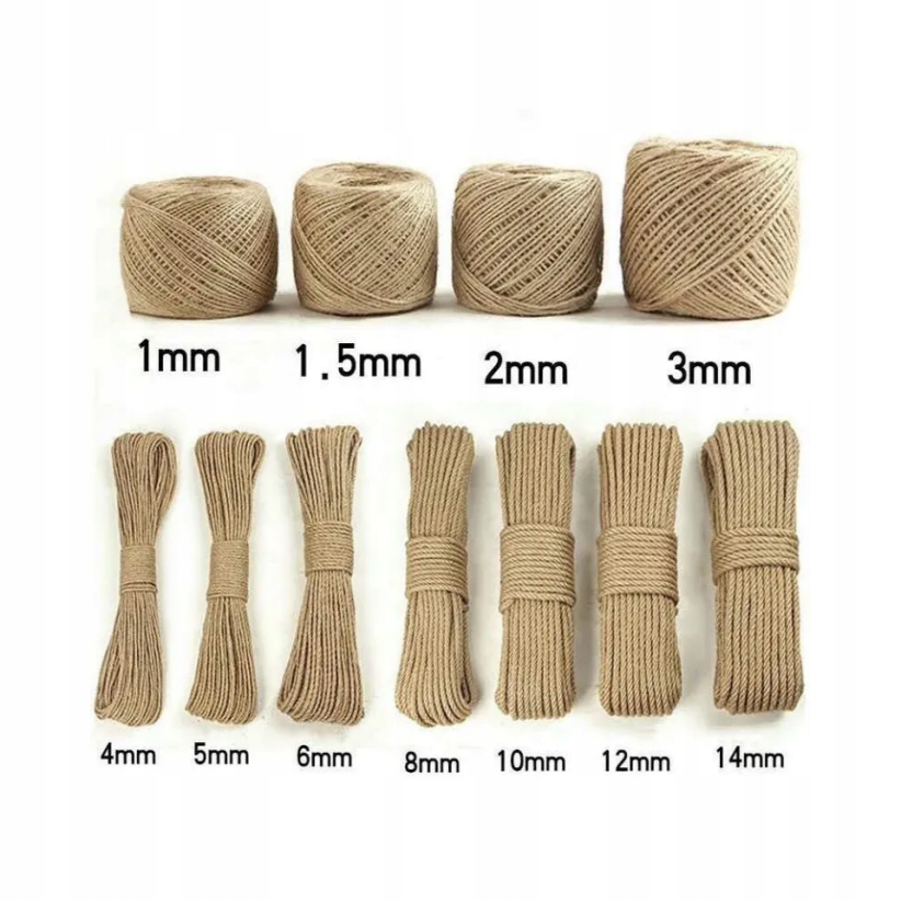Lina jutowa naturalna 25m 10mm Średnica 10 mm