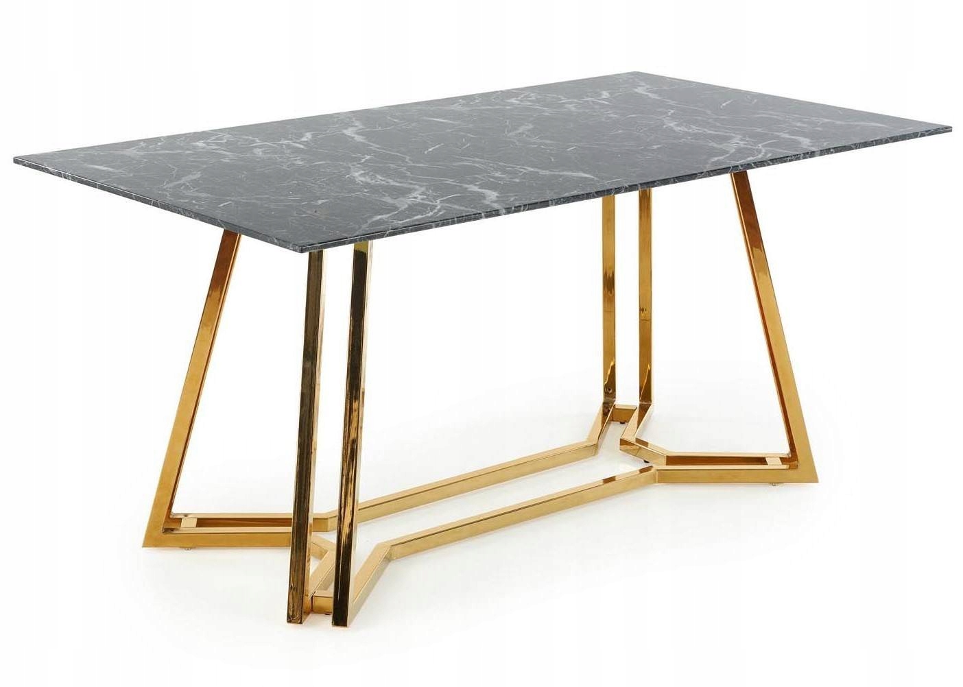 Большой кухонный стол стеклянная столешница мрамор золото  в .