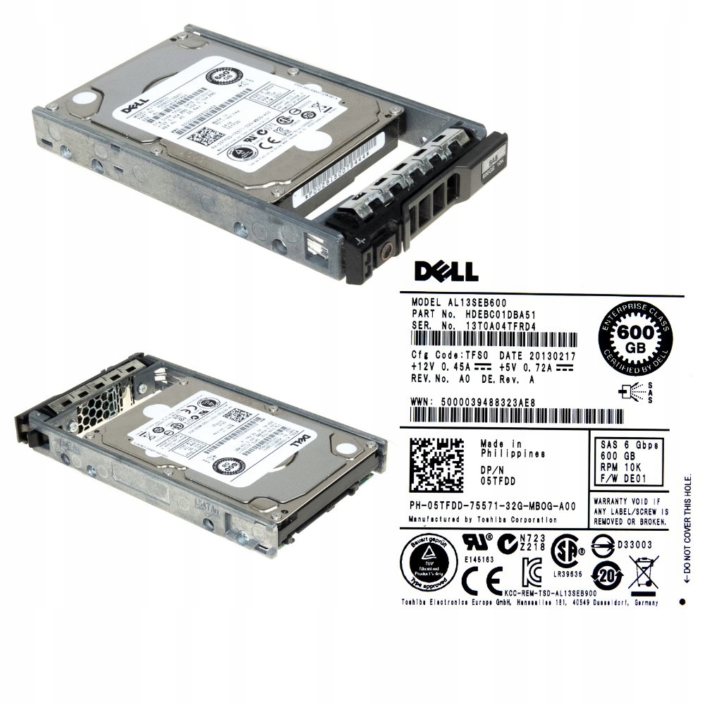 

Hdd Dell 05TFDD 600GB 10k 64MB 6G Sas 2.5''