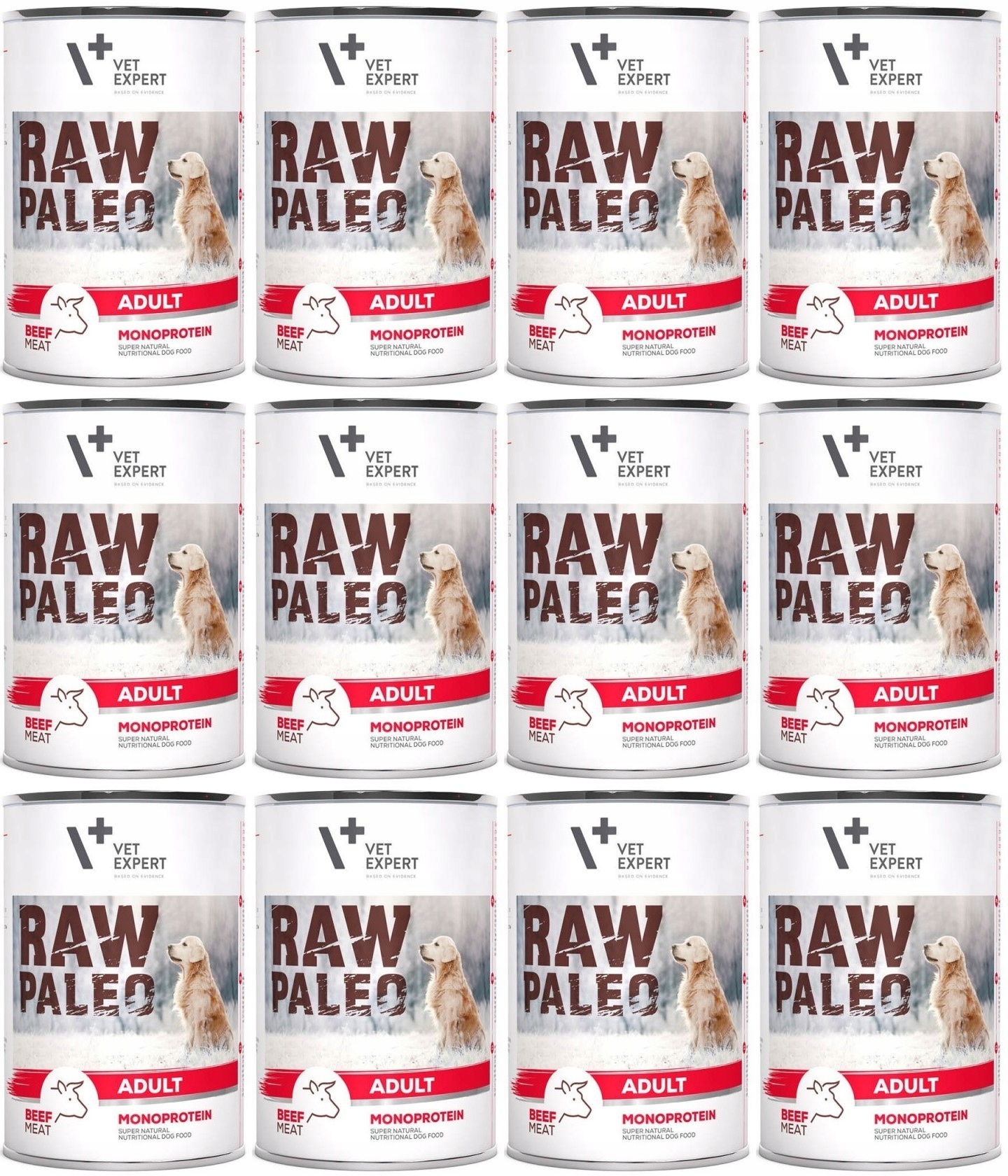 Levně VetExpert Raw Paleo Adult Hovězí 12 x 400 g