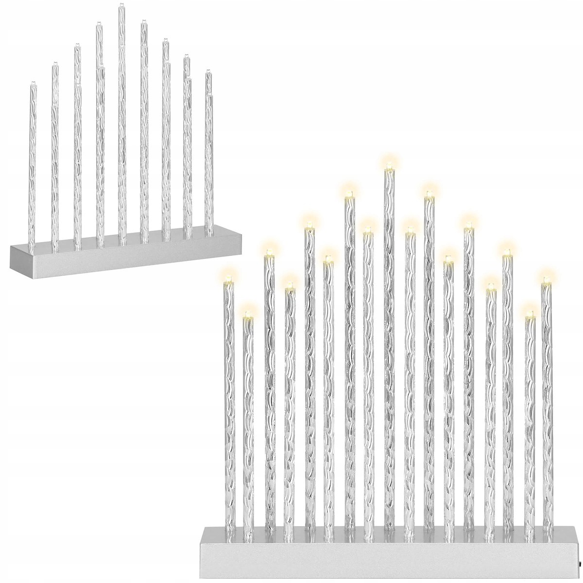 ŚWIECZNIK ADWENTOWY ŚWIECE NA OKNO LAMPKI LED 29 cm ŚWIĄTECZNA DEKORACJA